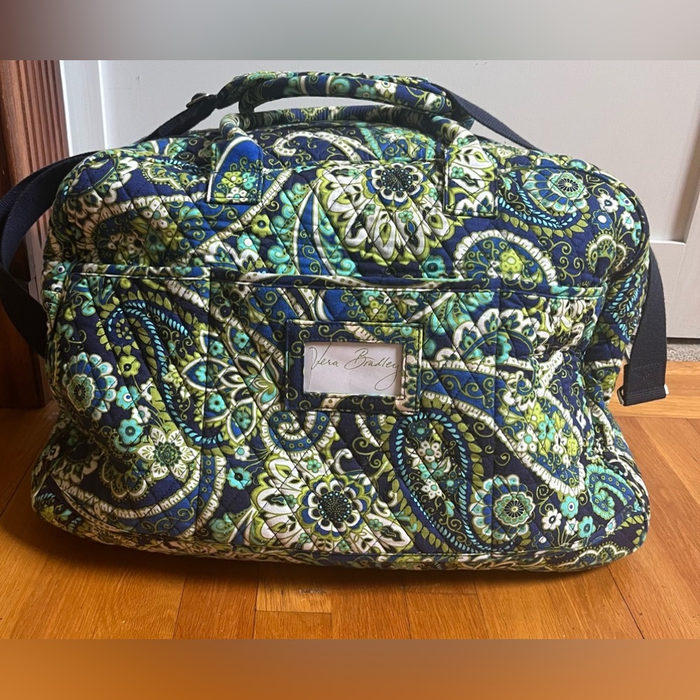 Vera Bradley Blue and Green Quilted Travel Bag